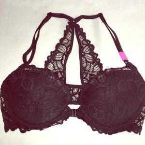 PINK Push-up Front-Close Lace Date Bra